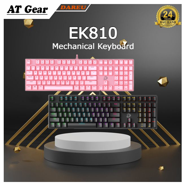 Bàn phím cơ Gaming DAREU EK810 - Queen (PINK-LED, Blue/ Brown/ Red D switch)