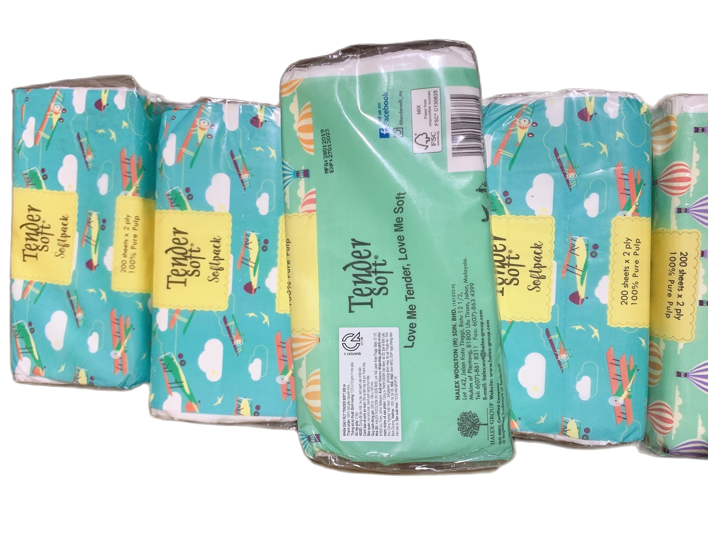 Khăn giấy rút 200 tờ 2 lớp tender soft