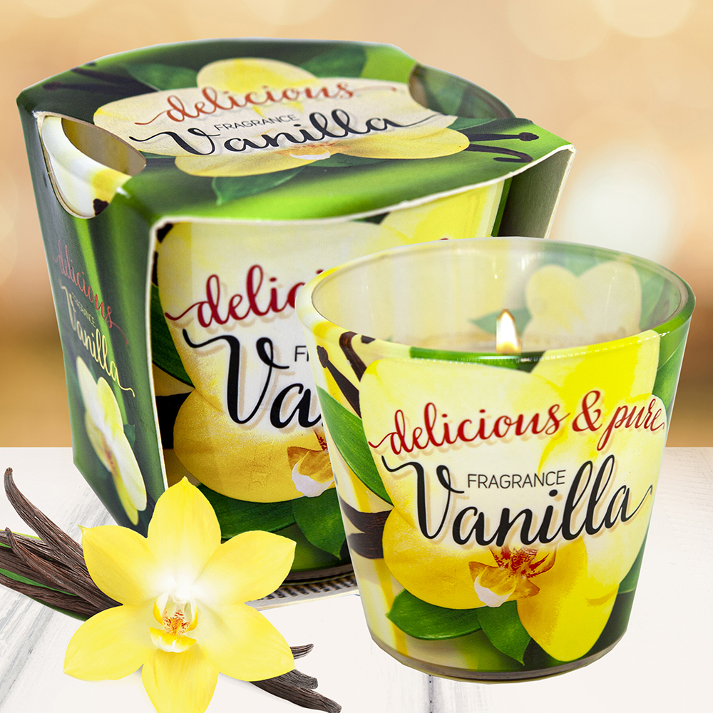 Ly nến thơm tinh dầu Bartek Vanilla 100g QT024466 - hương hoa vani, nến trang trí, thơm phòng