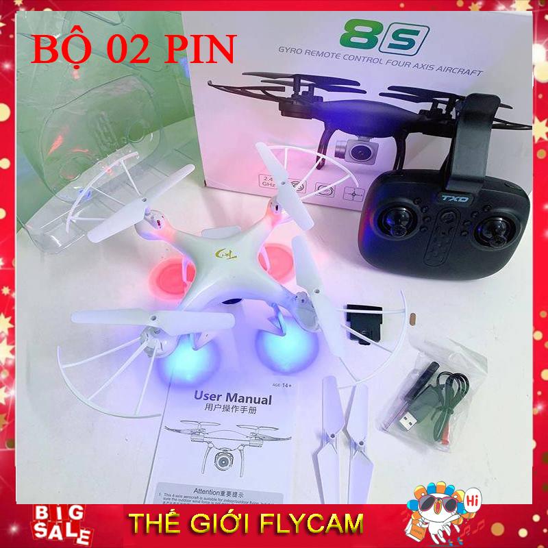 [Bộ 02 Pin] Máy bay chụp ảnh Flycam TXD-8S Wifi Camera 2.0Mpx - Full HD 720p, Thời gian bay 23 Phút, Khoảng cách 200m Truyền ảnh trực tiếp về điện thoại x