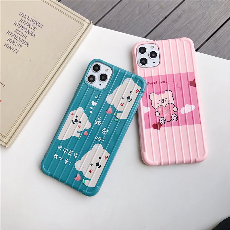 Ốp Lưng Iphone 7 plus, 8 plus Vali Vân Nổi