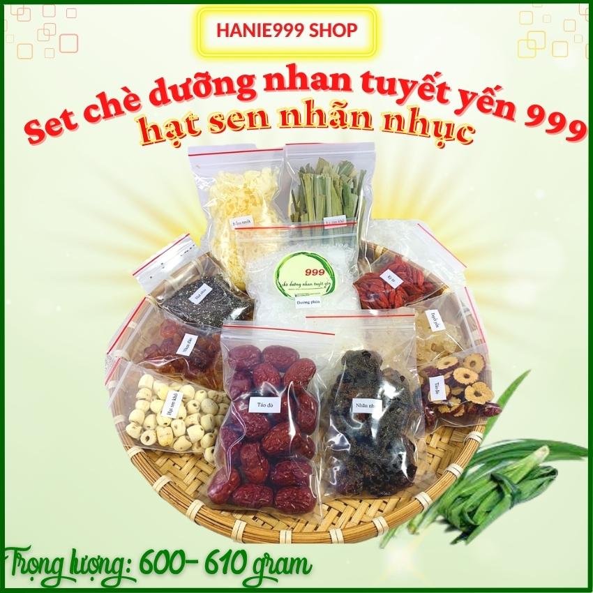 Set chè dưỡng nhan tuyết yến hạt sen nhãn nhục 999-13 nguyên liệu-Freeship-Mát lạnh ngày hè dùng cho 10 -12 người-600 gram-4 set tặng 1 set sâm rong biển 55k-Hanie999 shop-Hanie 999