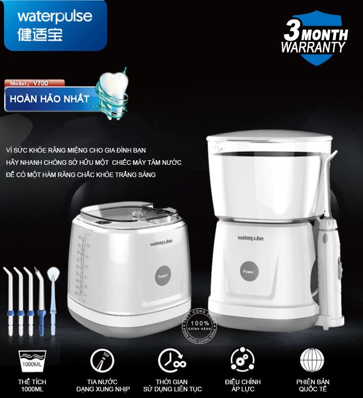 Máy tăm nước gia đình waterpulse v700 tặng kèm hộp đừng vòi