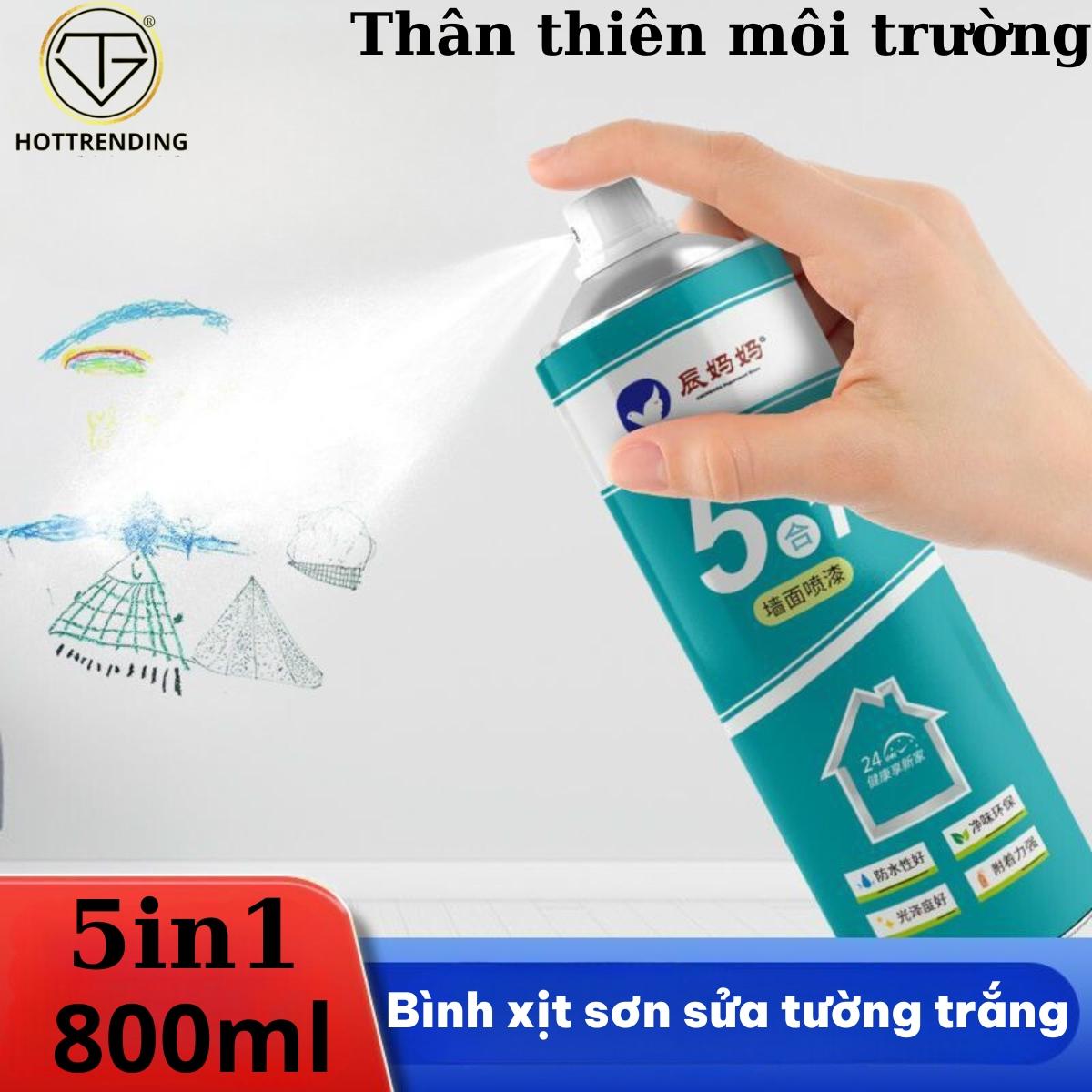 Bình Xịt Sơn Trắng Sửa Tường Nhà Cao Cấp 800ml ( 420Gram ) - Làm Sạch Nhanh Tường Bị Vẽ Bẩn, Nâm Mốc, Vết Bẩn Cứng Đầu, Vết Ố Vàng