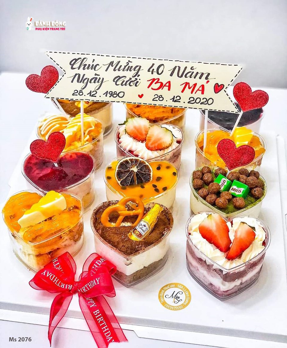 [Set 50 - 60] CỐC MOUSSE Hộp Nhựa TIM Đựng Bánh Mousse Tiramisu Pudding BLTM chất liệu Nhựa Cứng trong suốt dùng Mix các loại Bánh cho Tiệc Trà Tea Break, Sinh Nhật [PhuKienBanhBong]