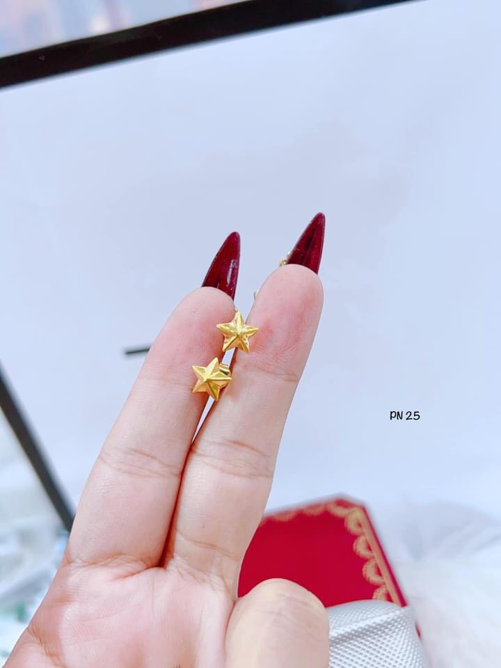 Bông tai nụ ngôi sao vàng tây 10k btv95