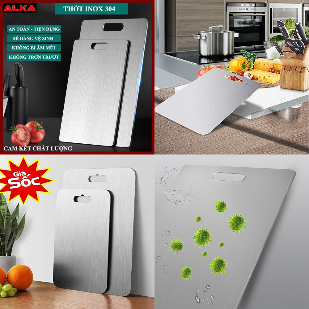 [HCM]THỚT INOX 304 CAO CẤP SIZE LỚN (35x24cm)-KHÁNG KHUẨN- CHỐNG ẨM MỐC- AN TOÀN CHO SỨC KHỎE