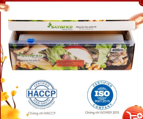 Màng bọc thực phẩm lõi nhỏ 30cm x 400m - Cuộn màng to giúp tiết kiệm cho khách hàng