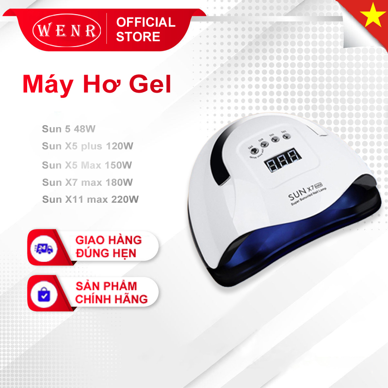 Máy hơ gel máy sấy gel tốt máy hơ gel nail sun 5 plus chính hãng phiên bản mới máy sấy khô móng tay đèn led uv siêu khô dành cho sơn gel thiết kế hiện đại công suất lớn màn hình led phím cảm ứng siêu bền đẹp sun 5 - sun x7 max.