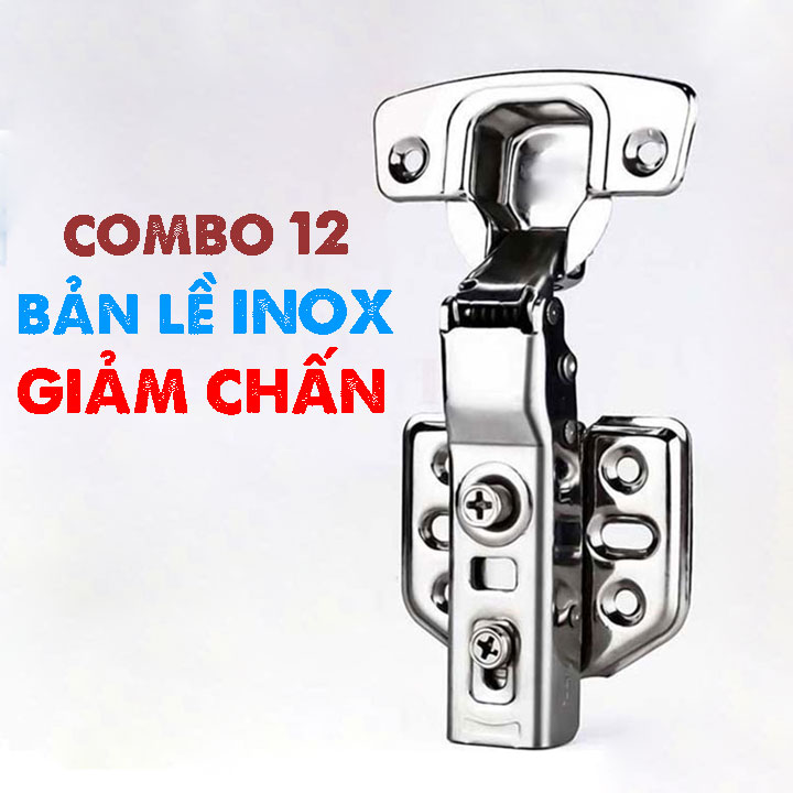Combo 12 bản lề inox Bản lề giảm chấn Bản lề tủ bếp Bản lề cửa tủ