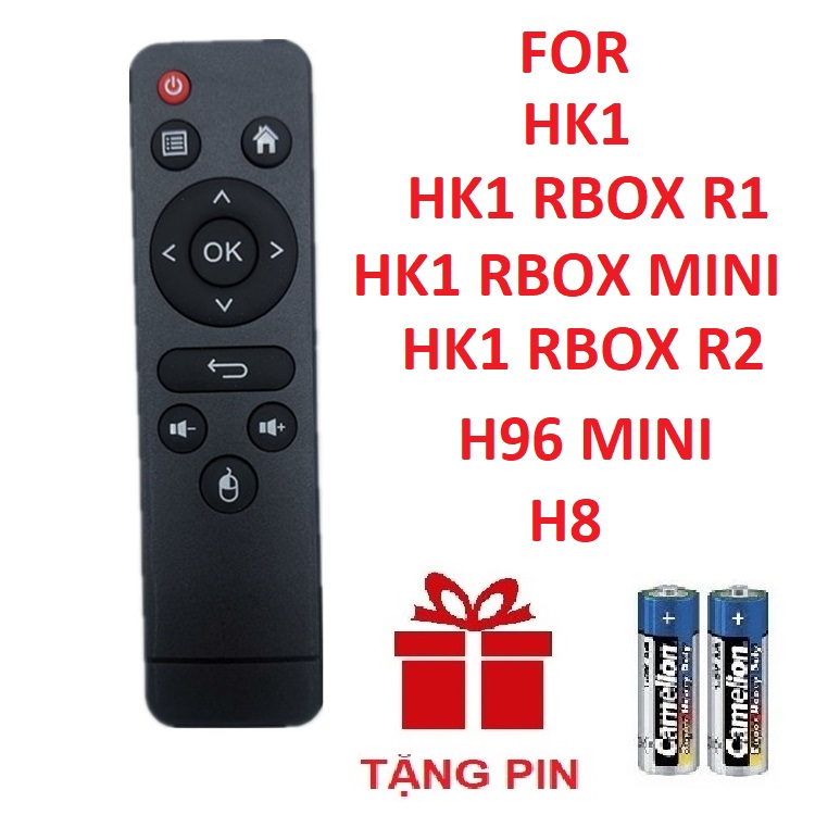Remote điều khiển ANDROID TV BOX HK1 RBOX HK1 RBOX R2 H96MINI TIVI BOX (HÀNG XỊN - Tặng pin)