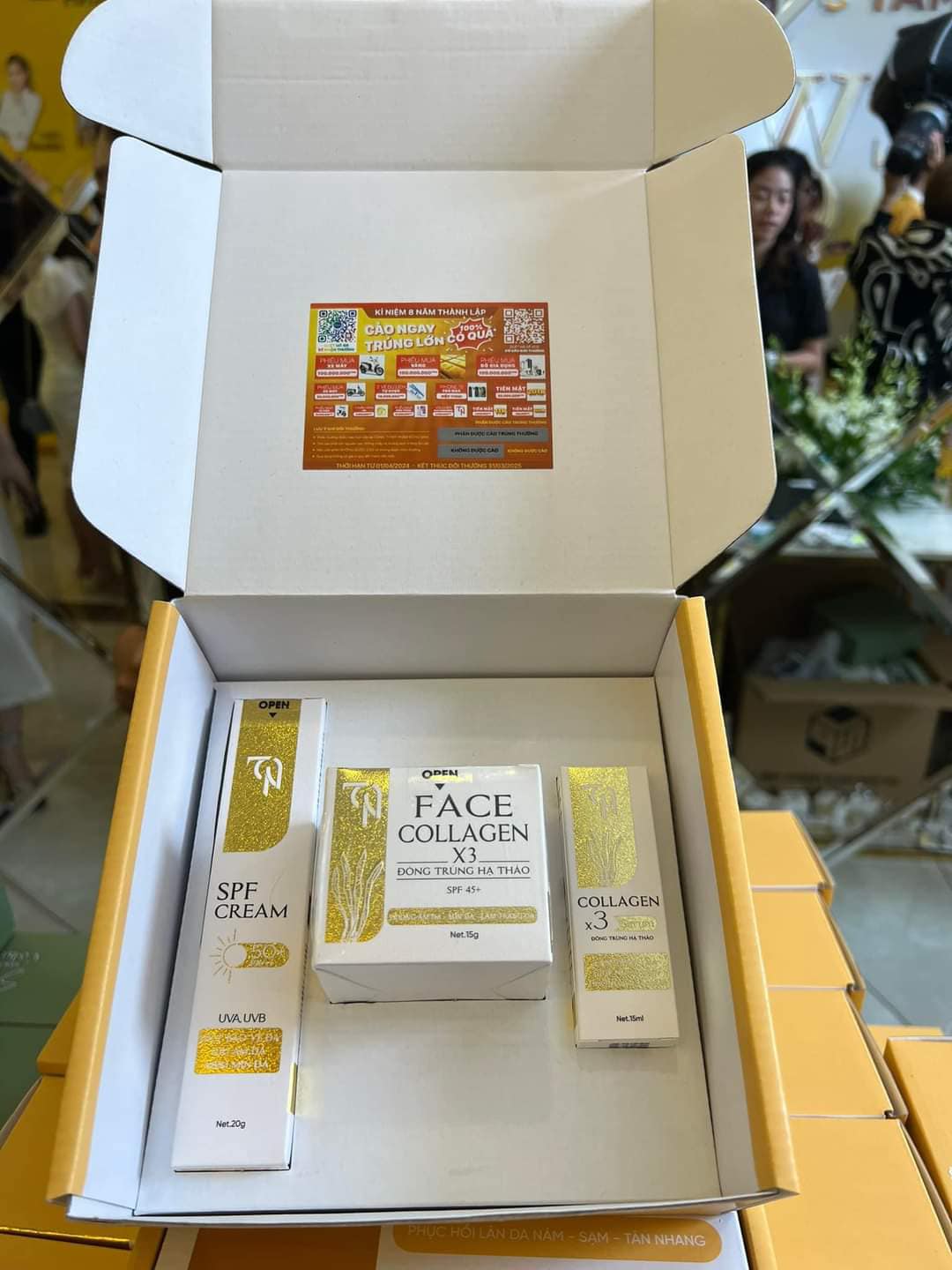 Kem face x3 + serum + chống nắng collagen x3 mẫu mới