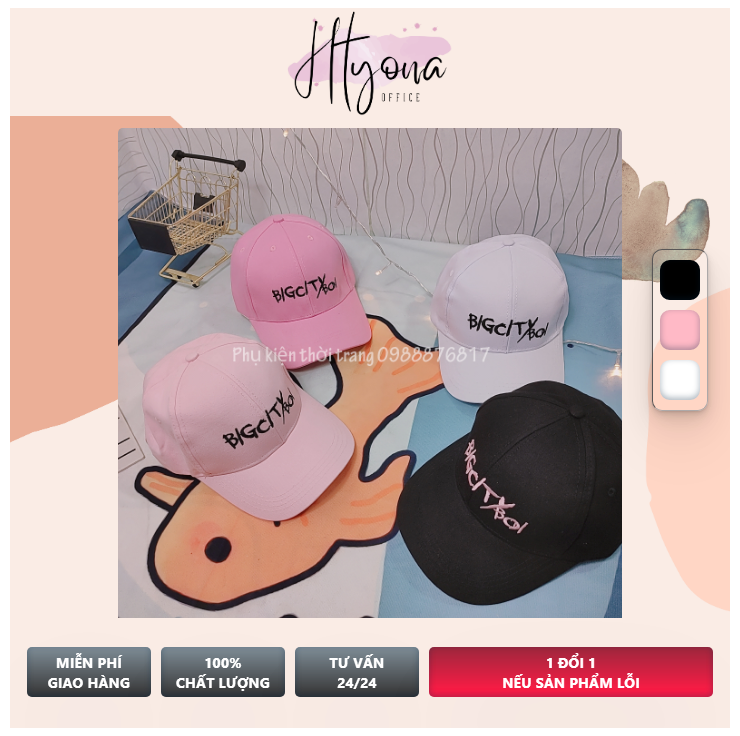 [HCM]Mũ (nón) lưỡi trai Hiphop bigcityboi thời trang