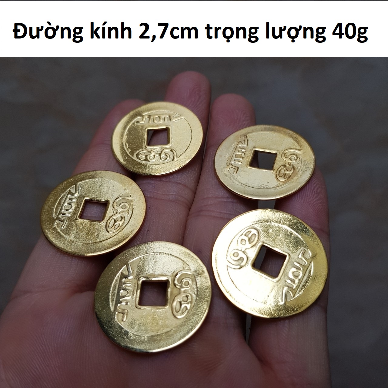 Combo 5 đồng xu Ngũ đế bằng đồng mạ vàng MS27