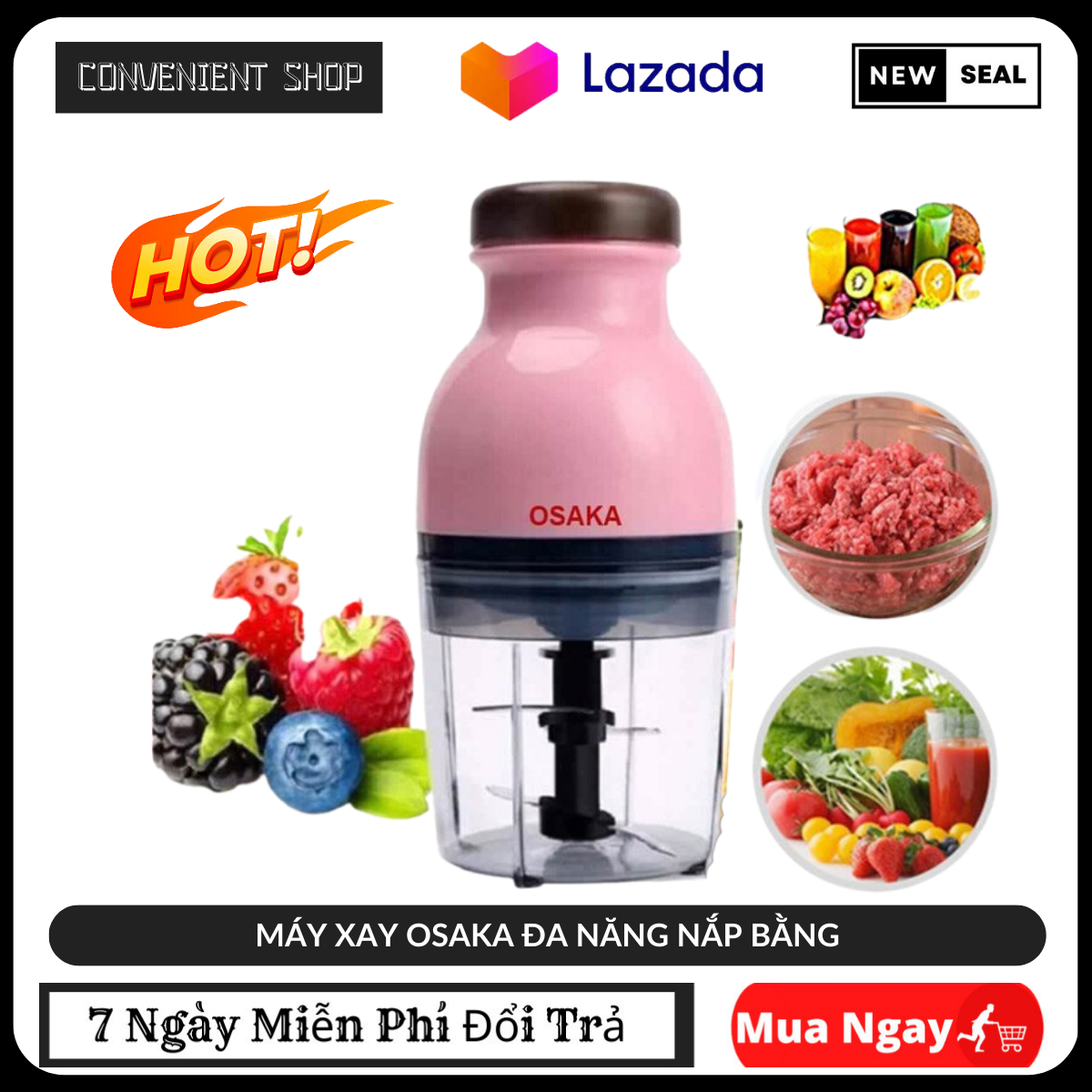 Máy xay sinh tố đa năng, máy xay osaka đa năng nắp bằng - máy xay sinh tố đa năng osaka. máy xay sinh tố mini