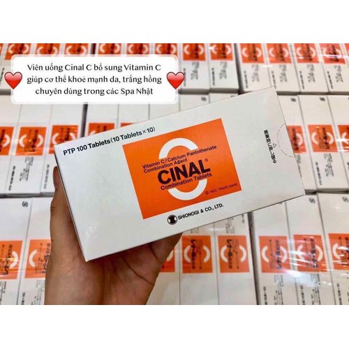 Viên uống Vitamin C trắng da trị. nám Cinal C 100 viên Nhật Bản