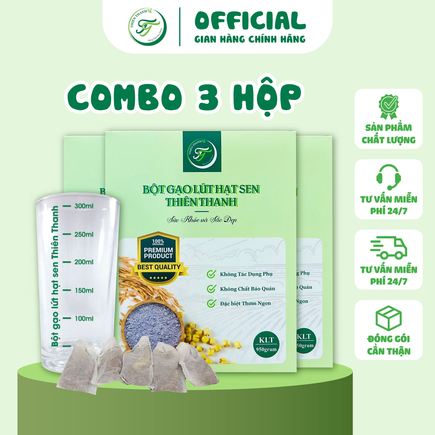 Bột gạo lứt hạt sen thiên thanh thúc đẩy ngăn ngừa giảm mỡ bụng