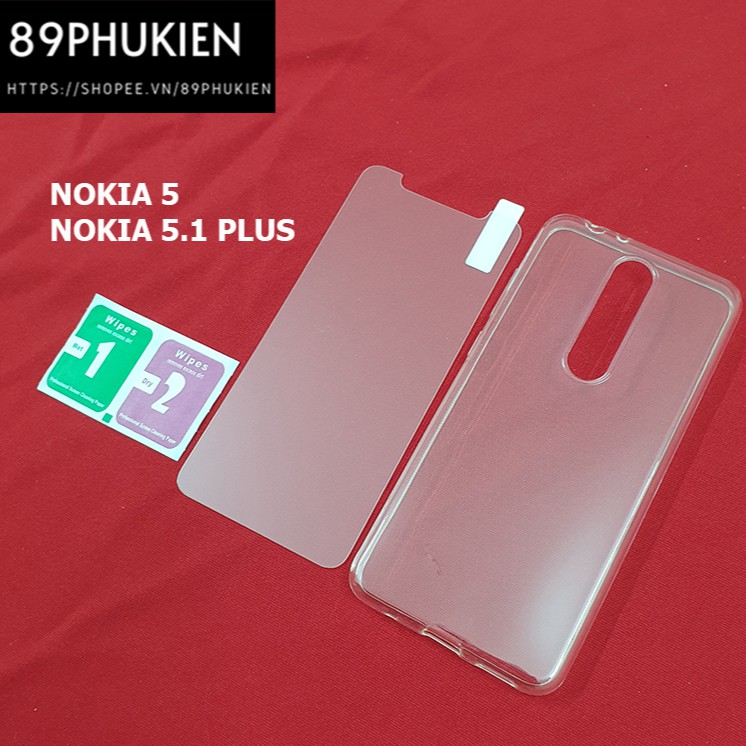Combo dán cường lực ốp dẻo Nokia X5 Nokia 5.1 Plus