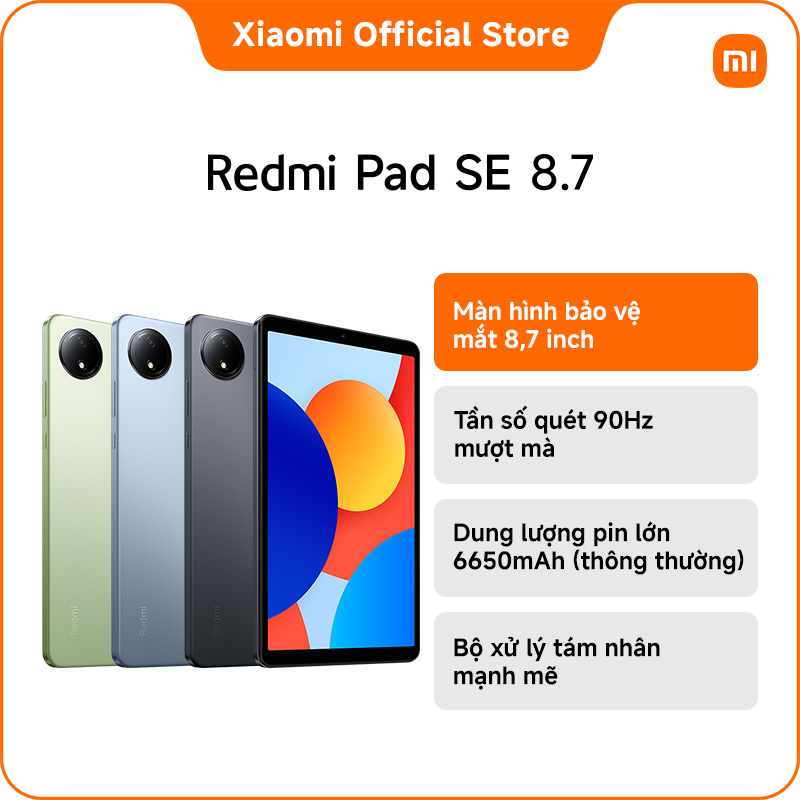 Máy tính bảng REDMI Pad SE 8.7 Wifi (4+64G | 4+128GB | 6+128G ) | LCD 90Hz | MediaTek Helio G85 8 | 