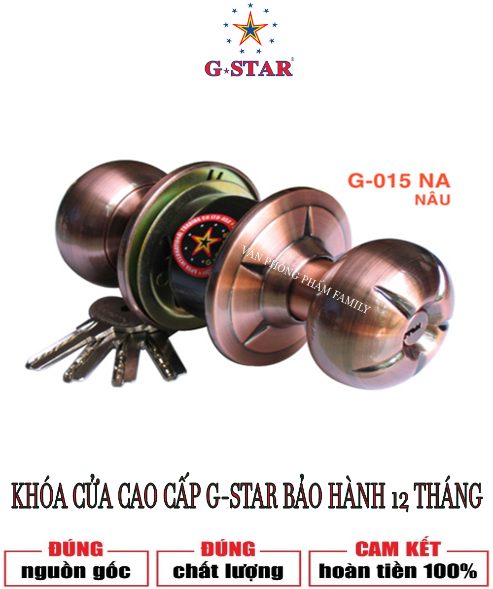 Khóa tay nắm tròn G-STAR cao cấp được sản xuất bằng vật liệu tôn thép mạ Ni+Cr và Inox 304 015