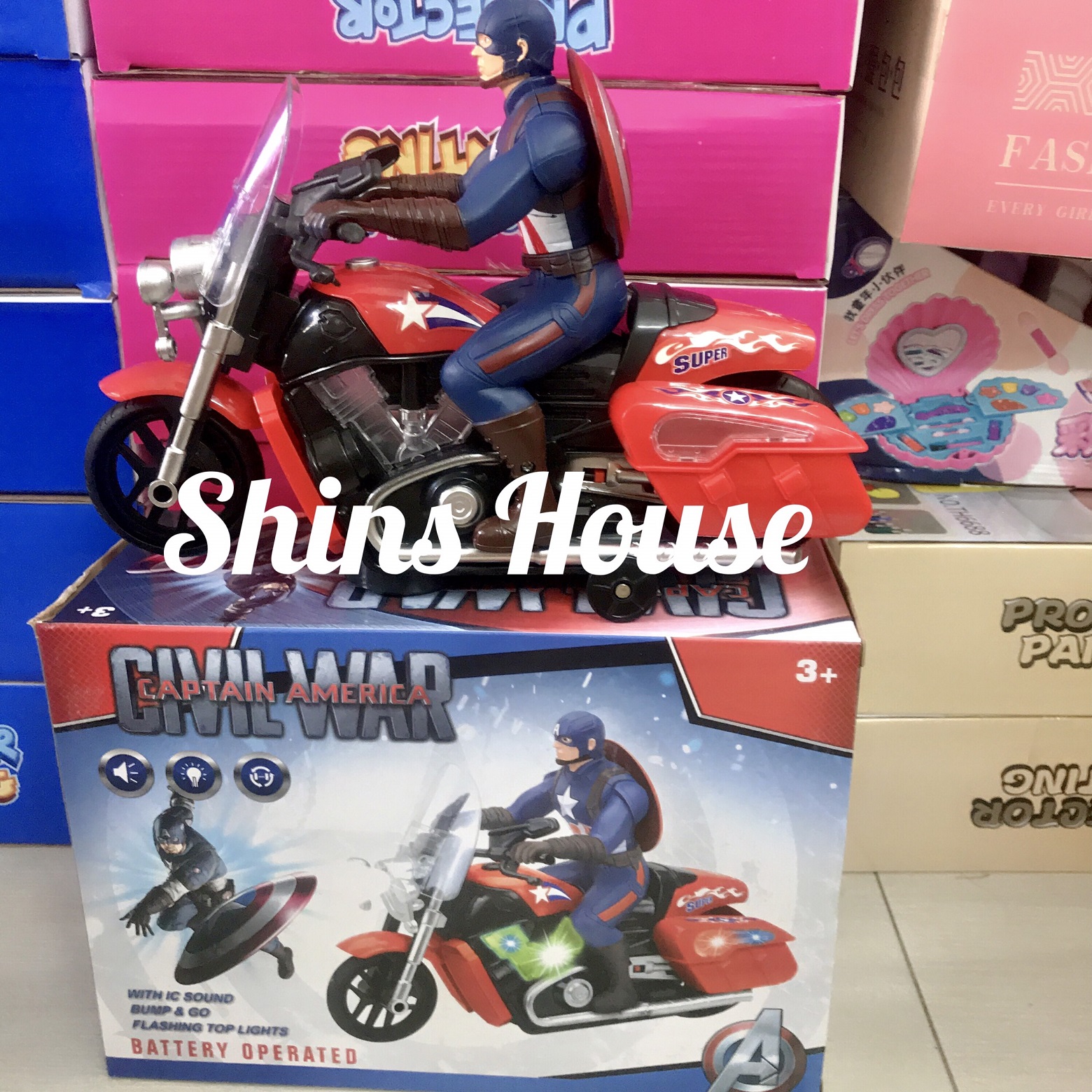 Siêu nhân captain chạy moto siêu vui nhộn - đồ chơi cho bé