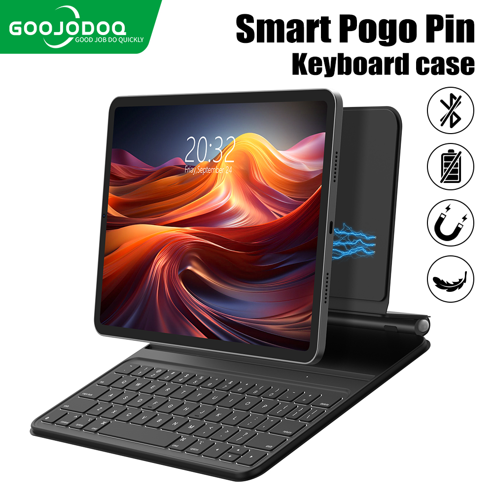Bàn phím bluetooth goojodoq có ốp từ tính bao da cho ipad air 4 air 5 pro 11inch vỏ tương thích với giá đỡ bút chì