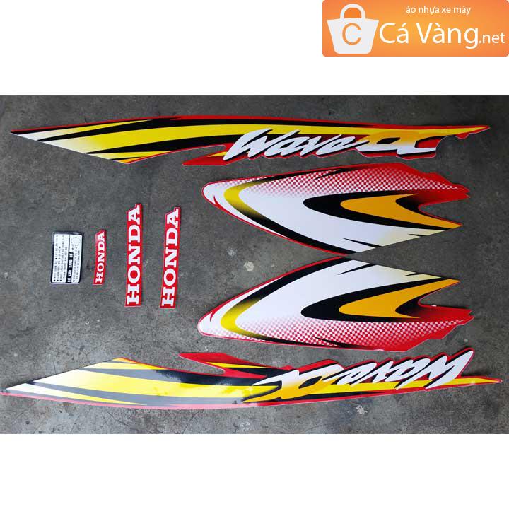 Tem xe wave anpha 2006 loại zin tem xịn - màu đỏ cờ