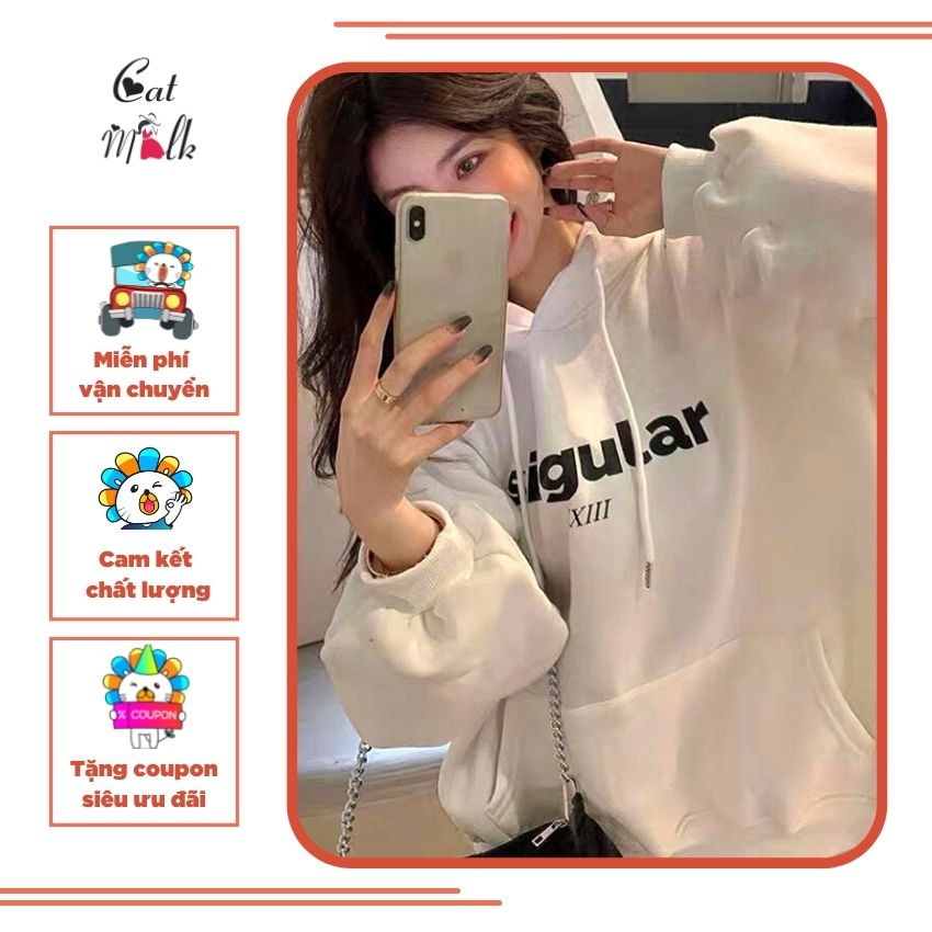 [GIÁ SỈ TẠI XƯỞNG] Áo khoác hoodie nỉ ngoại In Chữ Singular KNN59 CatMilk  mẫu hottrend phong cách Hàn Quốc cá tính sành điệu (ảnh thật)
