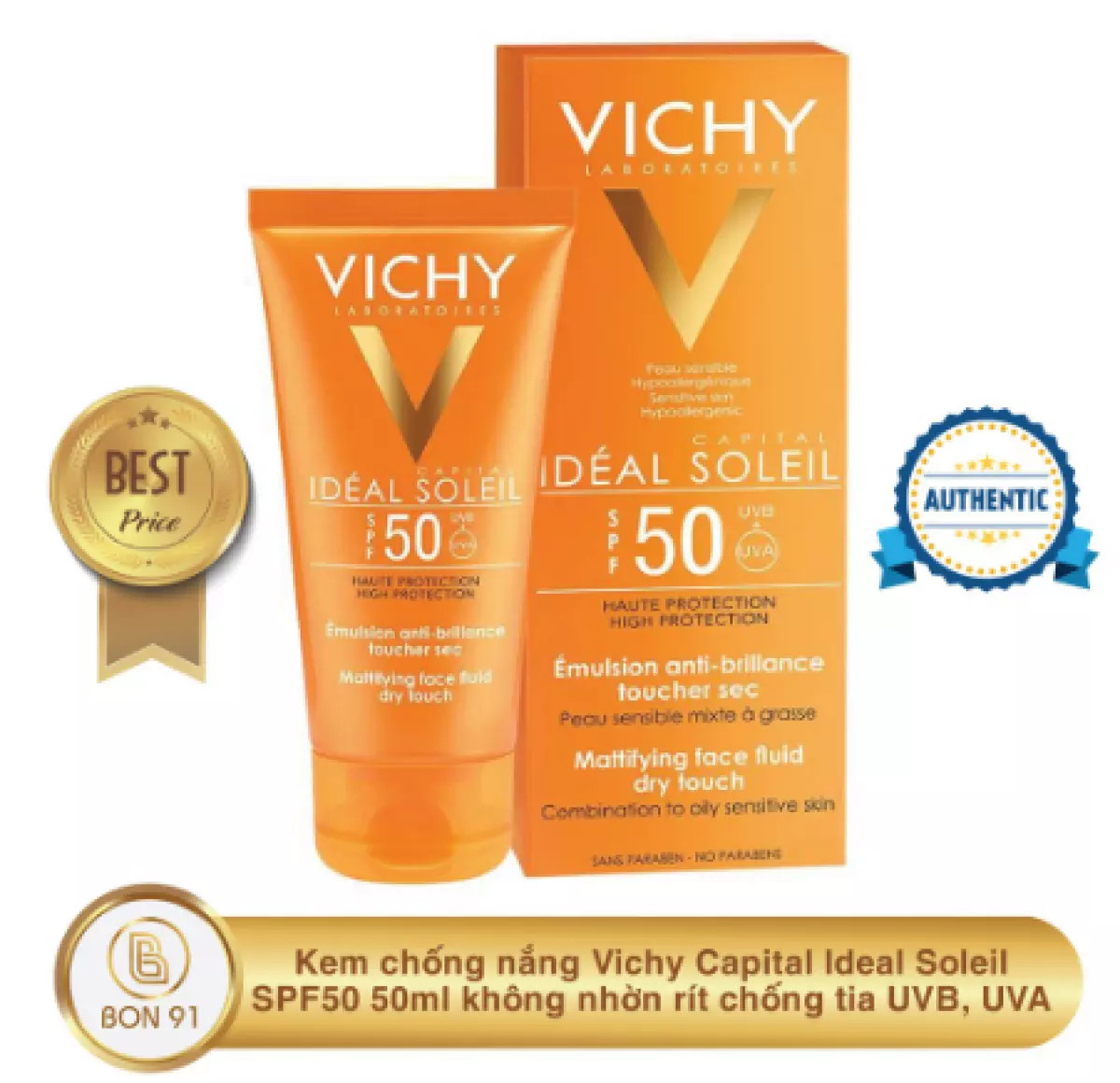 Kem Chống Nắng - (BÁN CHẠY) kem VICHI 50ml kiềm dầu, Chất kem mềm mịn Hạn chế sạm nám đen, An toàn tuyệt đối khi sử dụng.