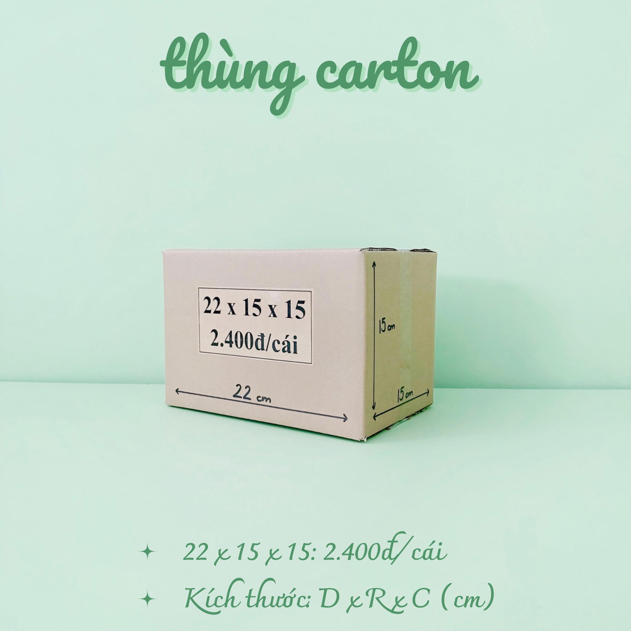 Combo 50 hộp carton 22x15x15 cm