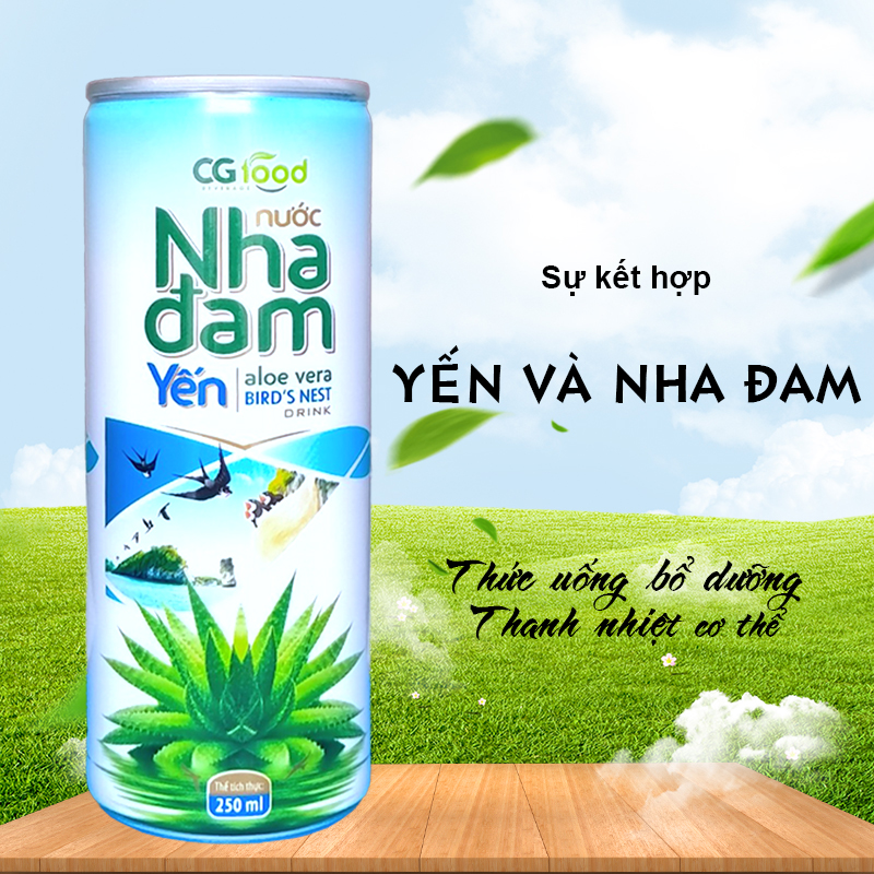 Nước Nha Đam Yến Bổ Dưỡng, Thanh Nhiệt Cơ Thể | Lon 250ml x 6 lon