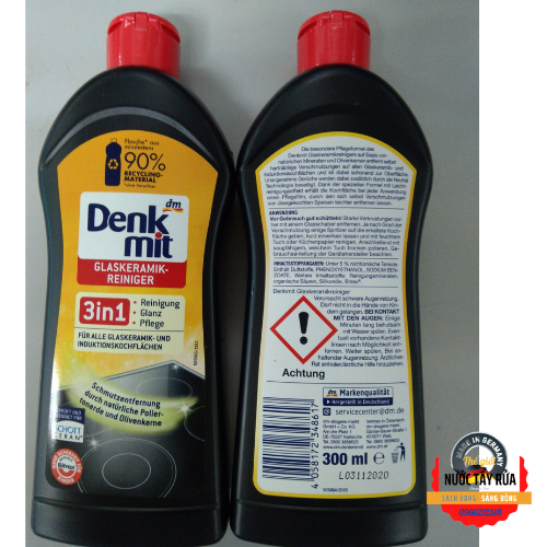 Dung Dịch Vệ Sinh Bếp Từ Denkmit Glaskeramikreiniger 3in1