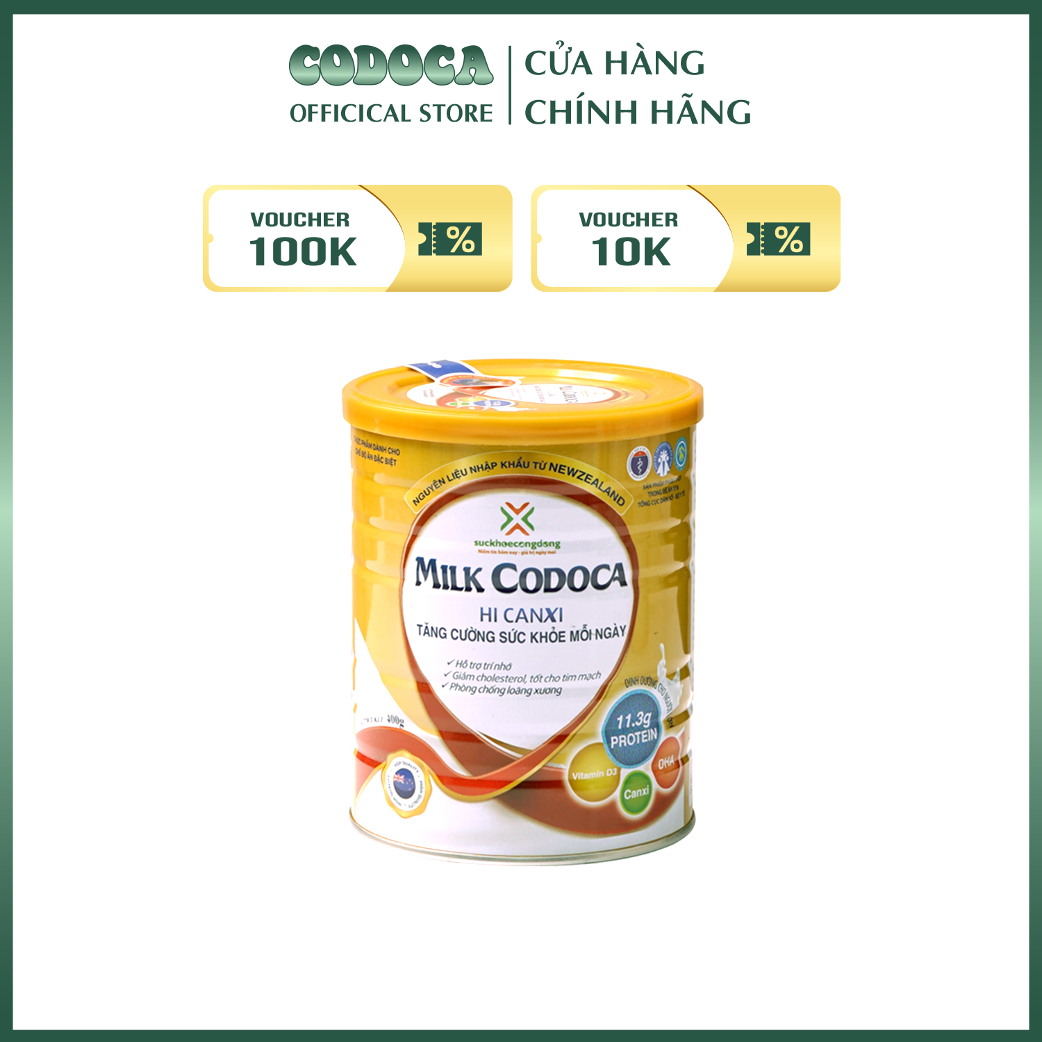 Sữa Milk Codoca Hi Canxi 400g - Sữa dành cho người cao tuổi - Bổ sung Canxi Hàm Lượng Cao Tốt Cho Xương Khớp