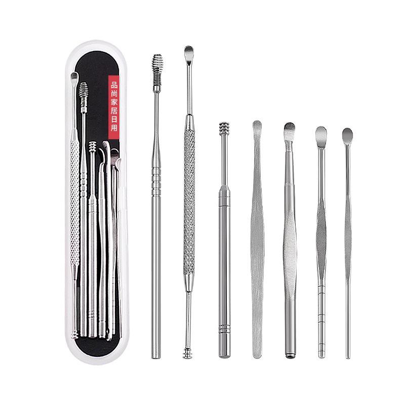 Bộ dụng cụ ráy tai 7 món chất liệu Inox và gỗ sao an toàn