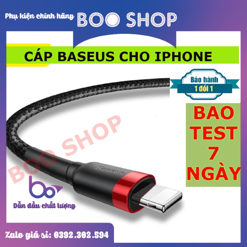 [ CHÍNH HÃNG ] Cáp sạc BASEUS cho dòng máy IPHONE chất liệu bọc dù siêu bền hỗ trợ sạc nhanh - BH 12 THÁNG
