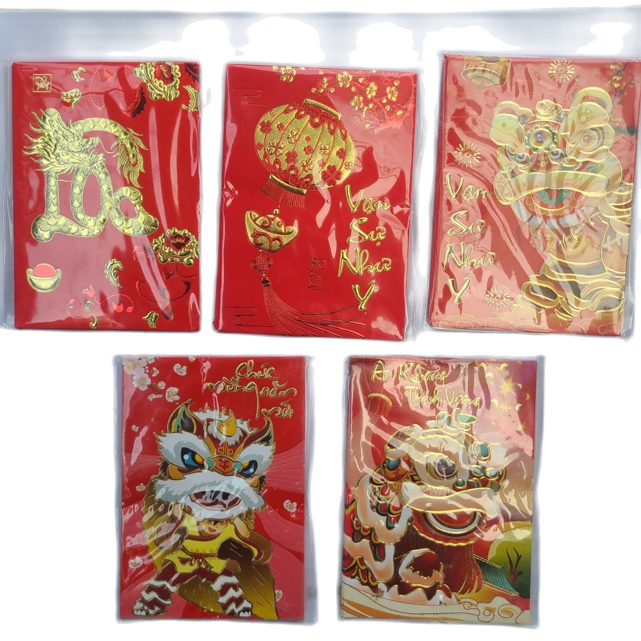 Bao lì xì loại trung 11.5x8 cm (bịch 6 cái) nhiều mẫu