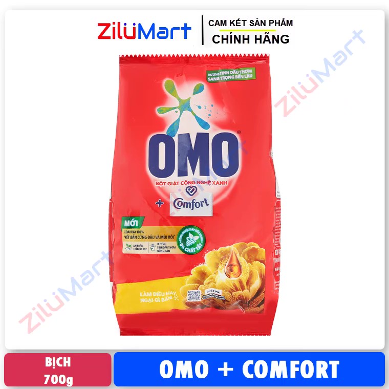 Bột giặt OMO Comfort tinh dầu thơm nồng nàn túi 700g