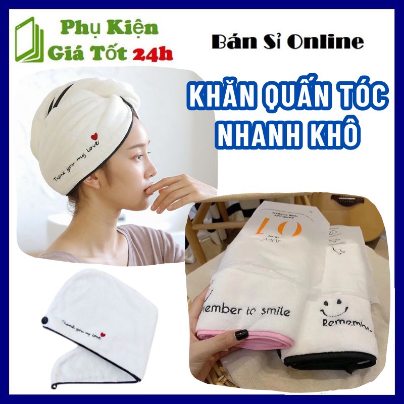 Khăn quấn ủ tóc ướt nhanh khô thần thánh vải cotton mềm mại siêu thấm hút - khăn quấn khô tóc siêu thấm - khăn ủ tóc mau khô cao cấp