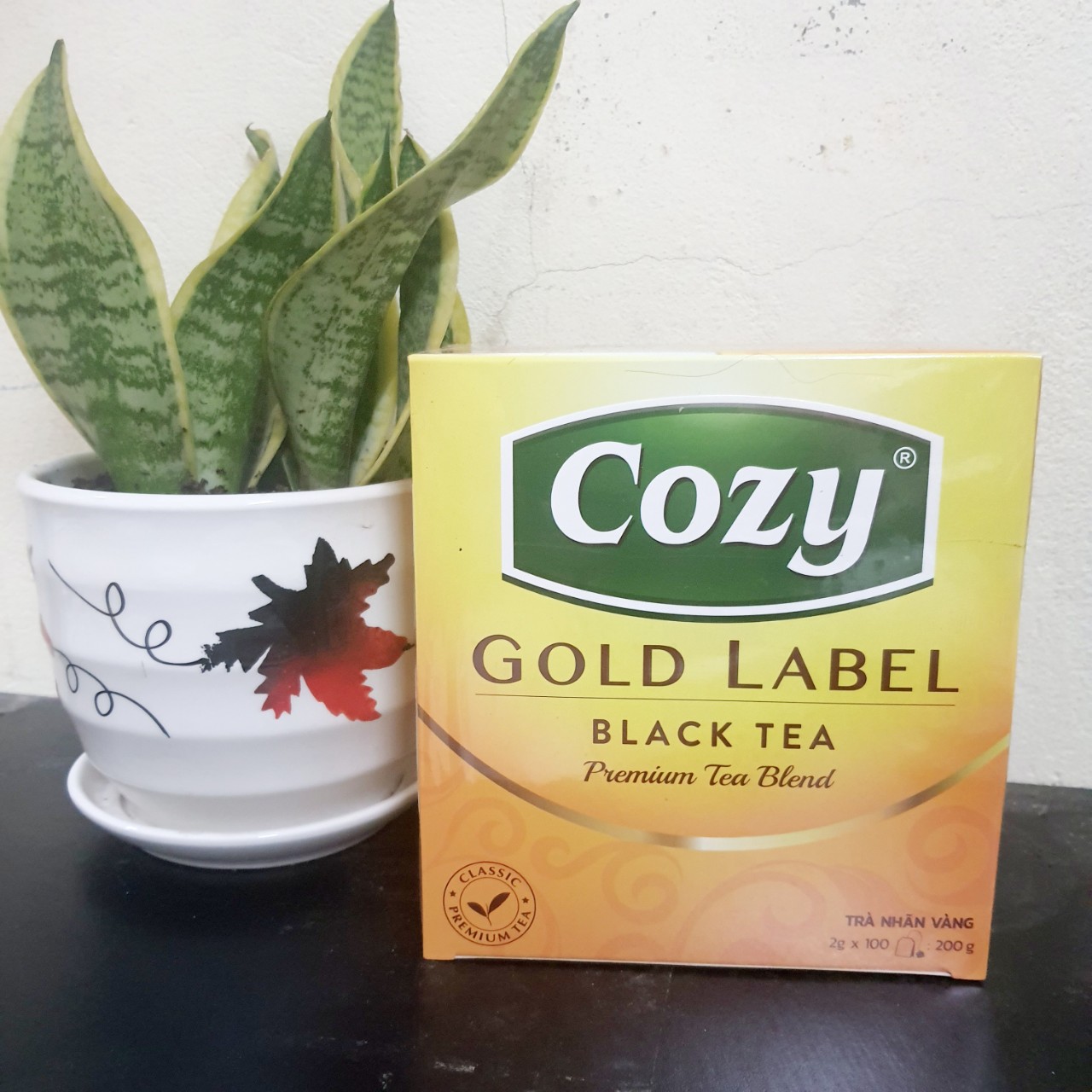 Trà cozy nhãn vàng gold label black tea trà đen 2gx100
