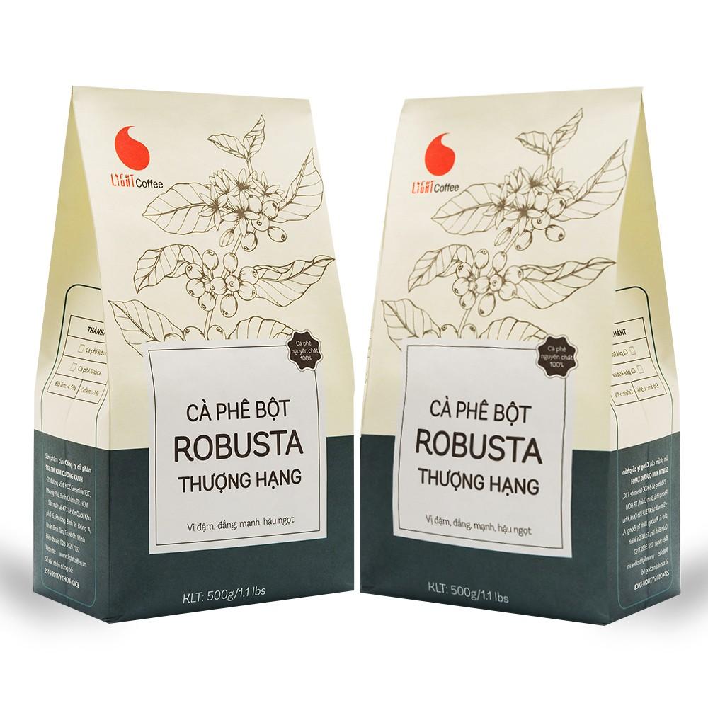 [HCM]1kg Cà phê Robusta Thượng Hạng Light Coffee rang xay nguyên chất 500g - Rang medium Light Coffee