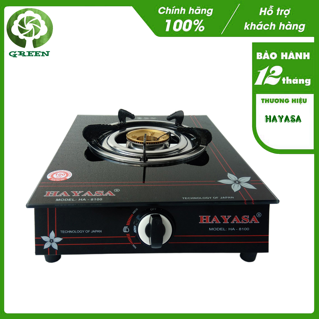 Bếp ga đơn hayasa ha-8100 mâm đồng điếu inox dùng bình ga lớn