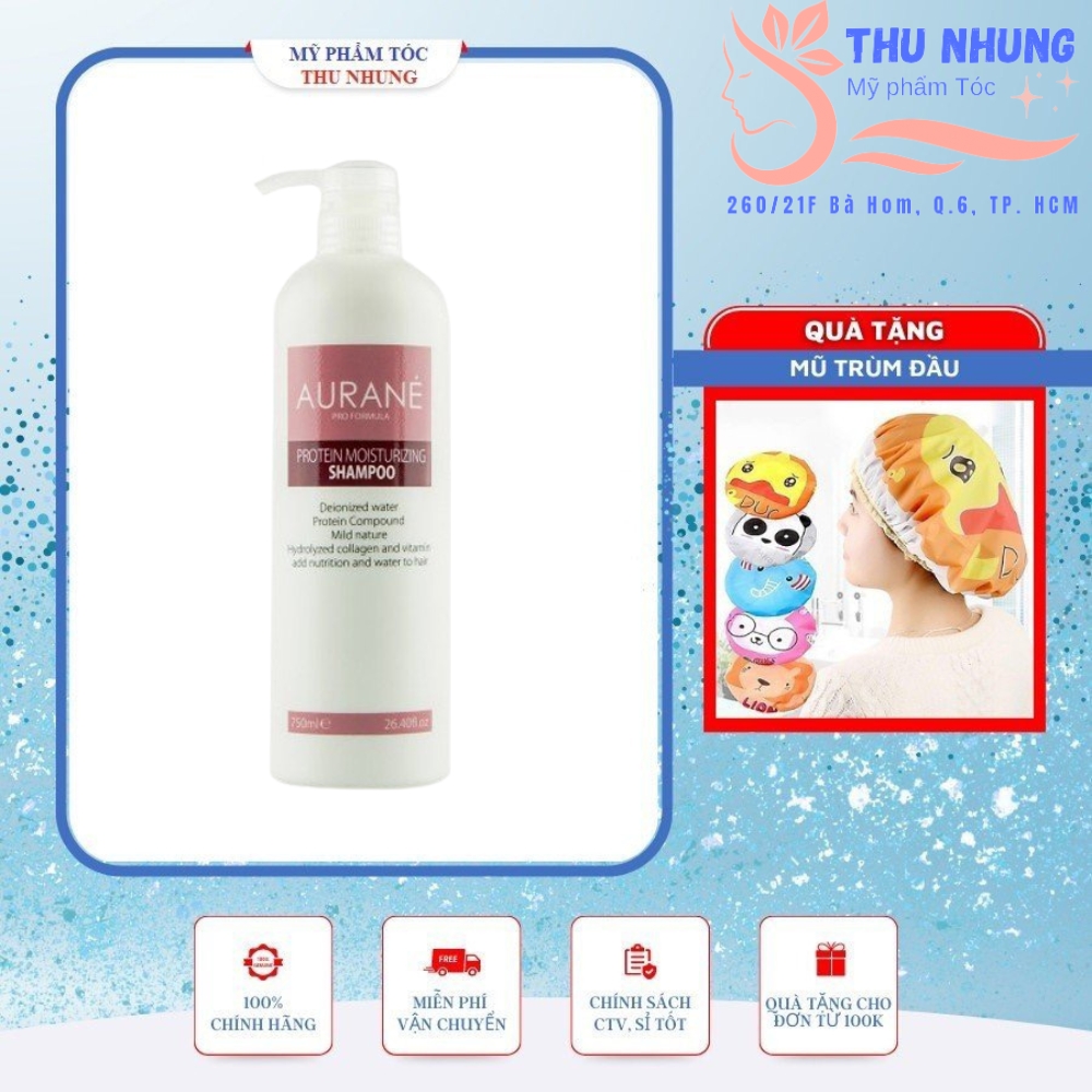 [+Tặng mũ trùm][HCM]Dầu gội dưỡng ẩm tăng cường dưỡng chất Aurane Protein Moisturizing shampoo 750ml