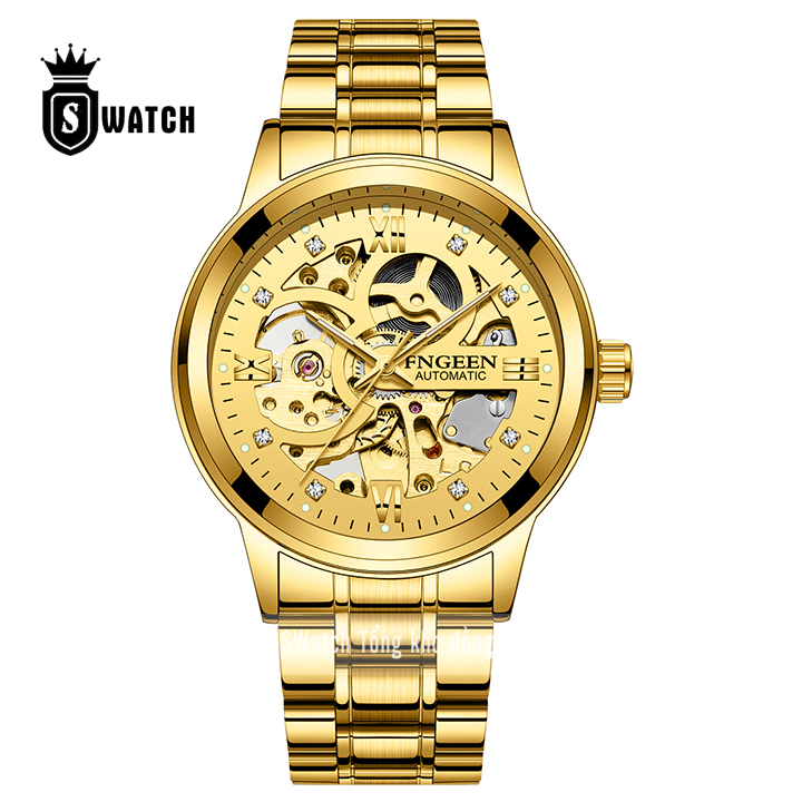 Đồng hồ cơ nam Fngeen 6018 ✴️FreeShip✴️ Cơ tự động lộ máy, Chống nước, chống xước - Hàng chính hãng ✴️ BH 12 tháng
