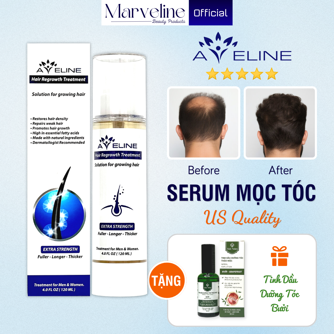 Tinh chất kích tóc mọc nhanh Aveline Hair Regrowth Treatment Extra Strength chính hãng Mỹ