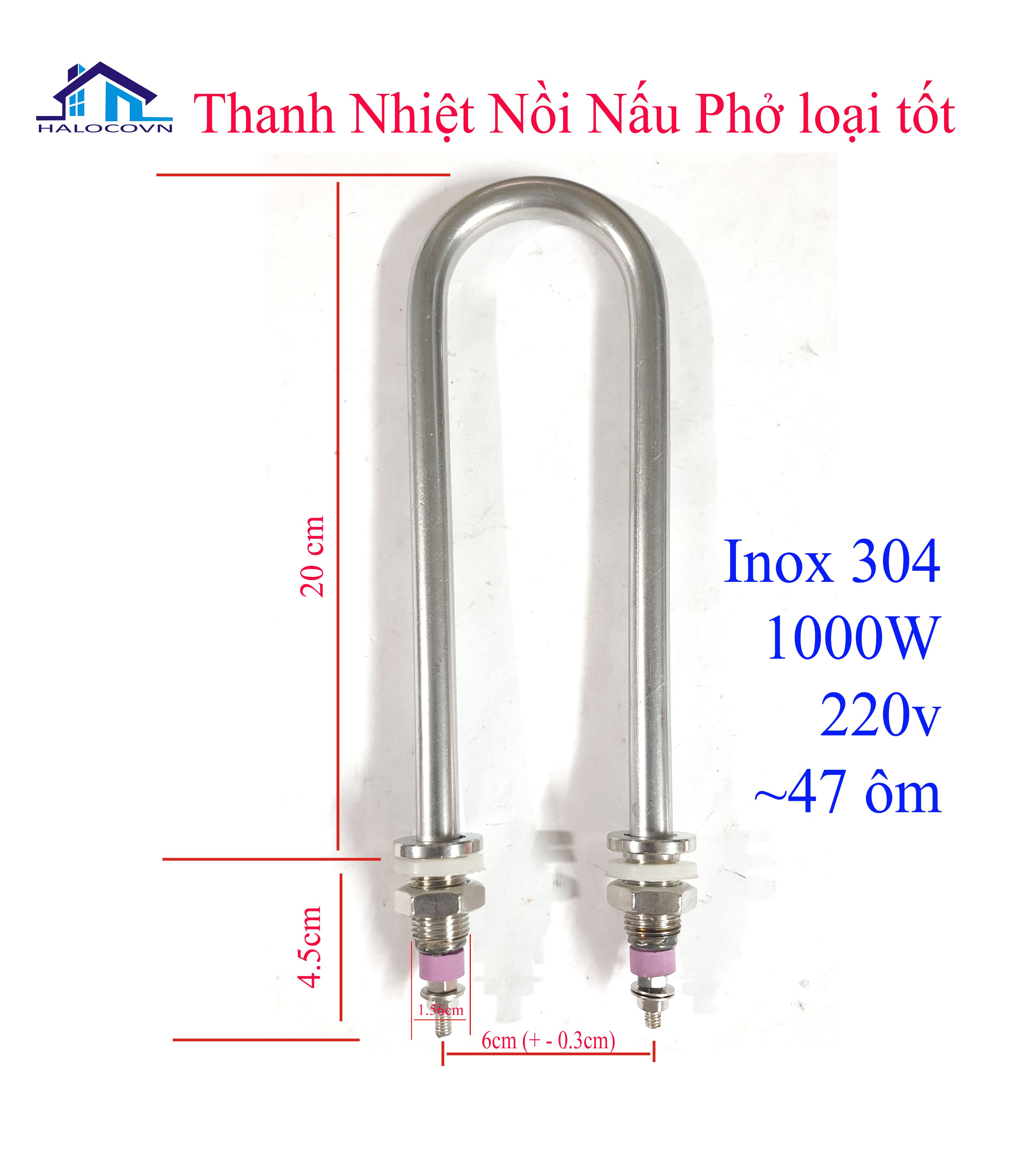Thanh nhiệt nồi nấu phở loại tốt 1000w 220v inox 304