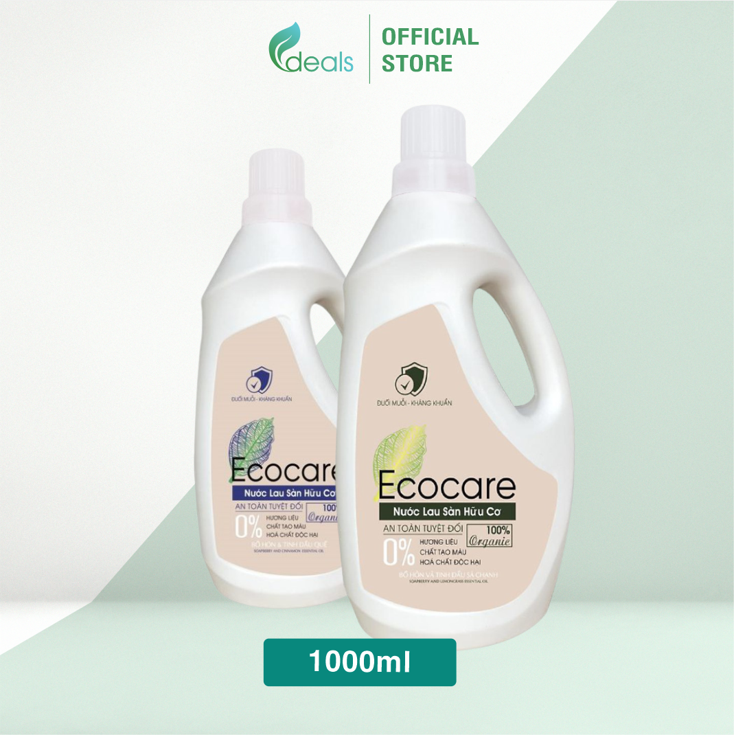 Nước Lau Sàn Bồ Hòn Hữu Cơ Ecocare 1 lít - Diệt khuẩn, Đuổi muỗi, Chống trơn trượt