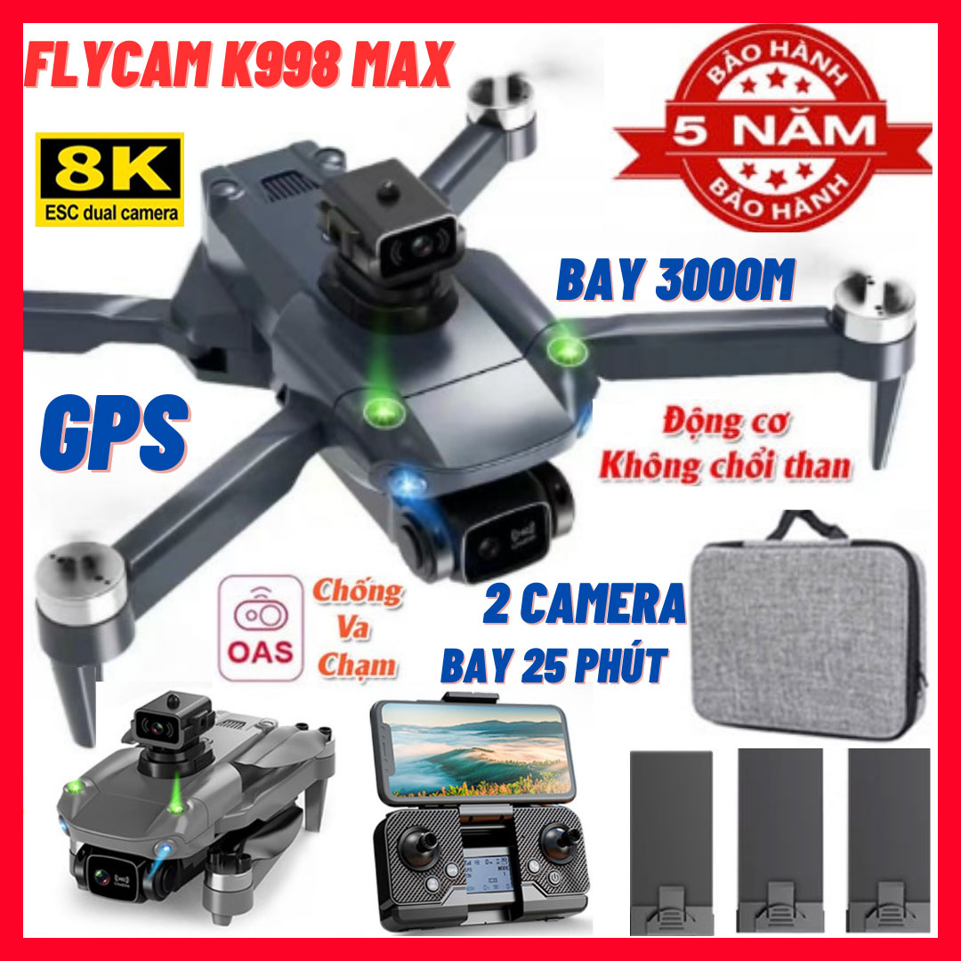 Máy Bay Flaycam K998 Max G.P.S 8K Cảm Biến Tránh Vật Cản Laycam điều khiển từ xa Fly cam Playcam Phờ lai cam Flaycam Play camera chất hơn sjrc f11s 4k pro mavic 3 pro drone p9 k101 max