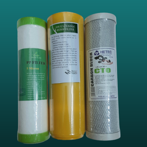 Bộ 3 lõi lọc 10 inch cho máy lọc nước