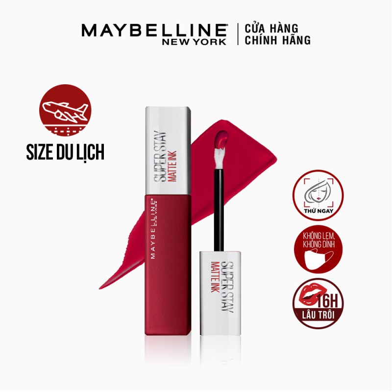 Son kem lì 16h lâu trôi maybelline new york super stay matte ink lipstick 2.7ml - 80 ruler