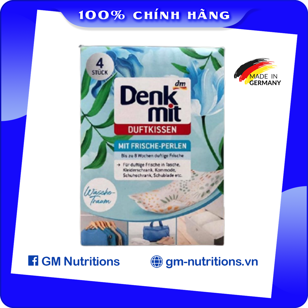 Hộp 4 túi thơm để tủ quần áo Denkmit Duftkissen